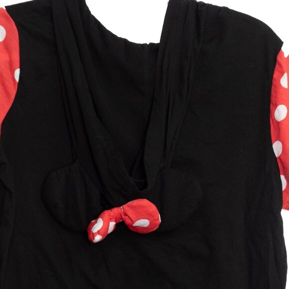 Disney Minnie Mouse Size XL(15-17) Black Red Polka Dot Graphic Tee Shirt Top - Picture 7 of 8